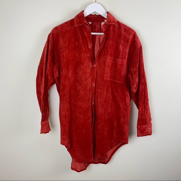 Vintage Suede Leather Shirt Jacket - Picture 1 of 8